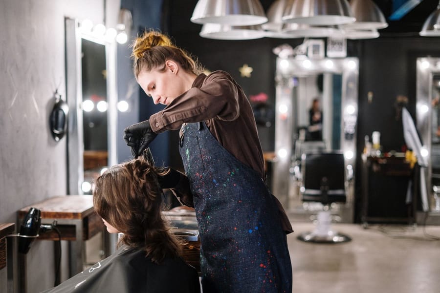 Stylist working in a salon