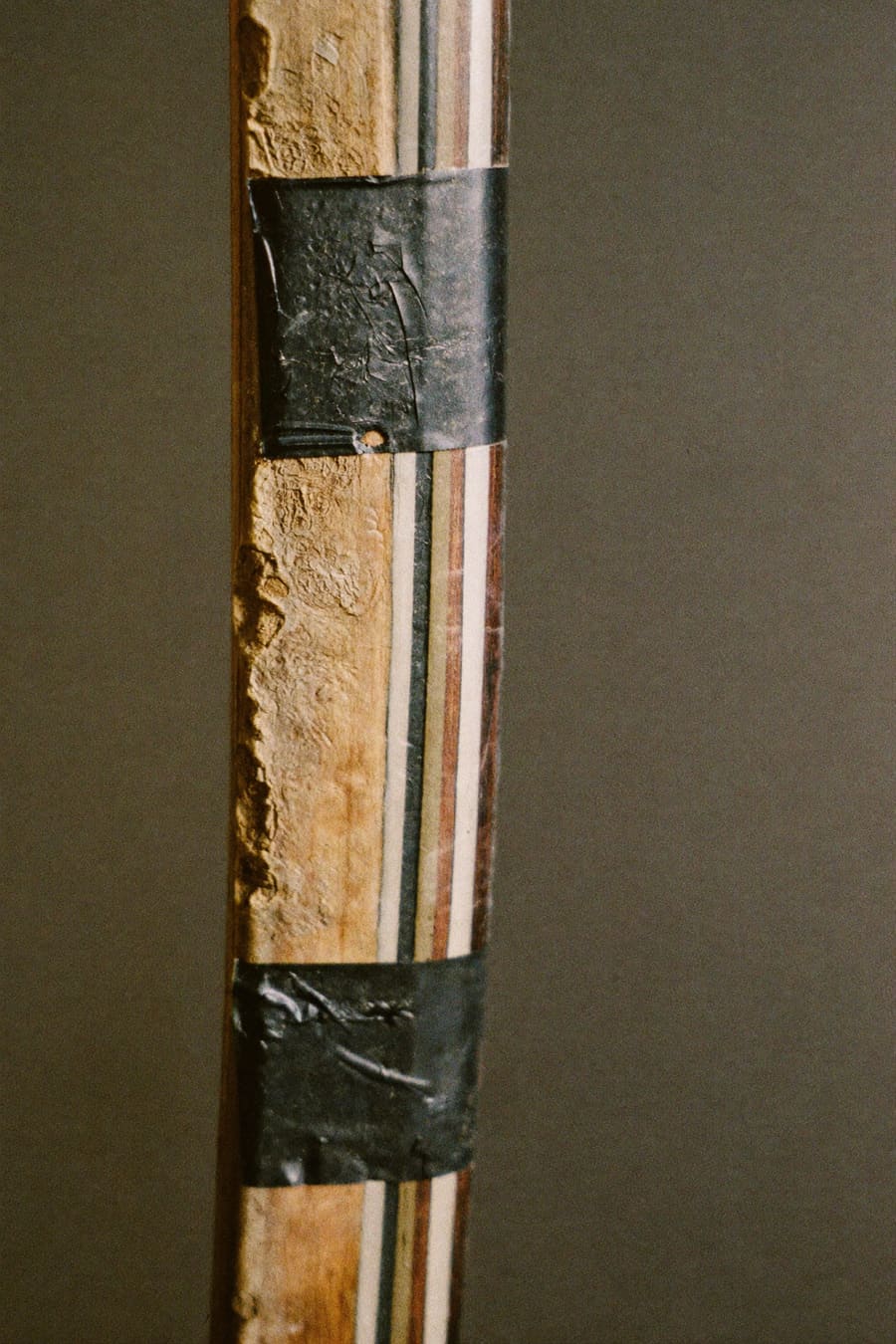 Close-up of a battle-scarred deck edge