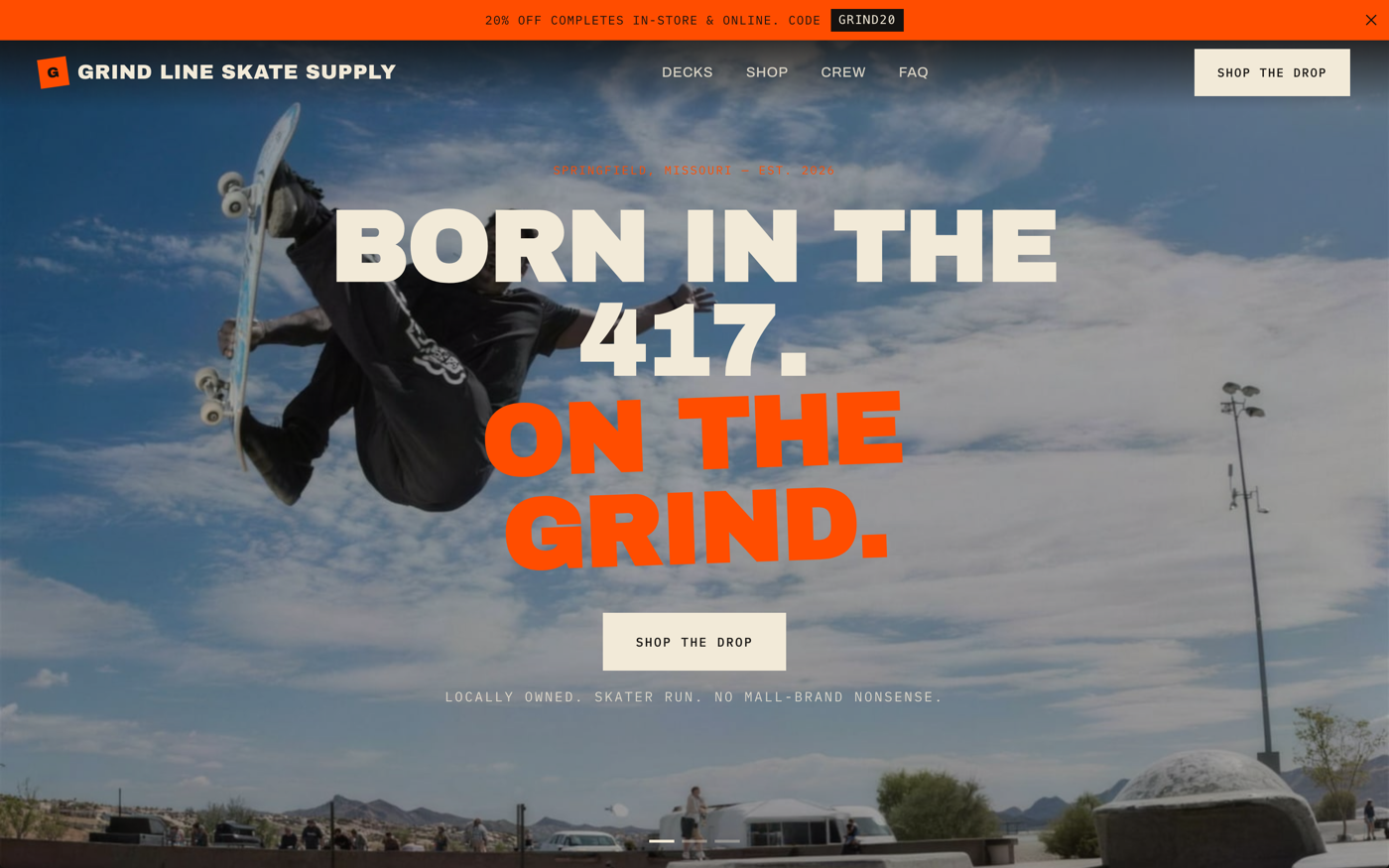 Skate shop website concept